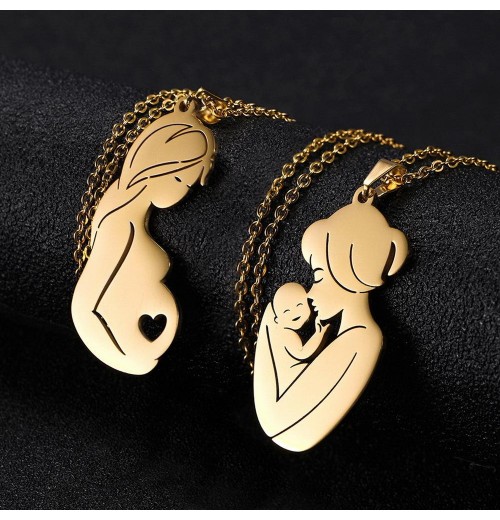 Mom Baby Child Kid Mother Day Necklace Gold Plated Stainless Steel Jewelry Chain Necklaces Gift For Family Love Jewelry Mom Baby Child Kid Mother Day Necklace Gold Plated Stainless Steel Jewelry Chain Necklaces Gift For Family Love Jewelry
