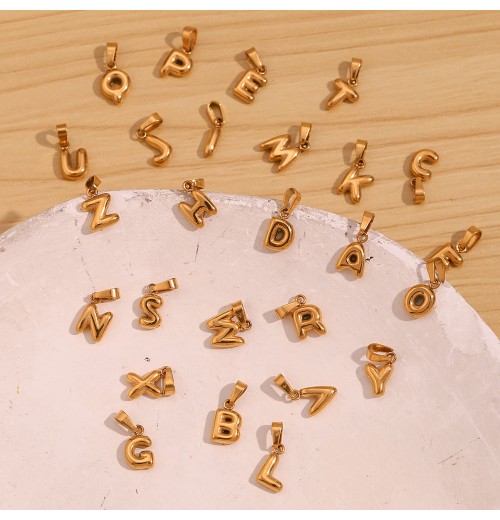 Guarantee Dreamshow 2024 Jewelry Wholesale PVD Gold Plated Letter Charms Stainless Steel Fashion Jewelry Pendants Charms Guarantee Dreamshow 2024 Jewelry Wholesale PVD Gold Plated Letter Charms Stainless Steel Fashion Jewelry Pendants Charms