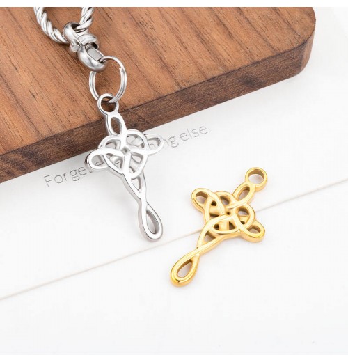 Personalized Stainless Steel Celtic Knot Pendant Interwoven Infinite Cross DIY Necklace Crafts for Jewelry Gift Making Personalized Stainless Steel Celtic Knot Pendant Interwoven Infinite Cross DIY Necklace Crafts for Jewelry Gift Making